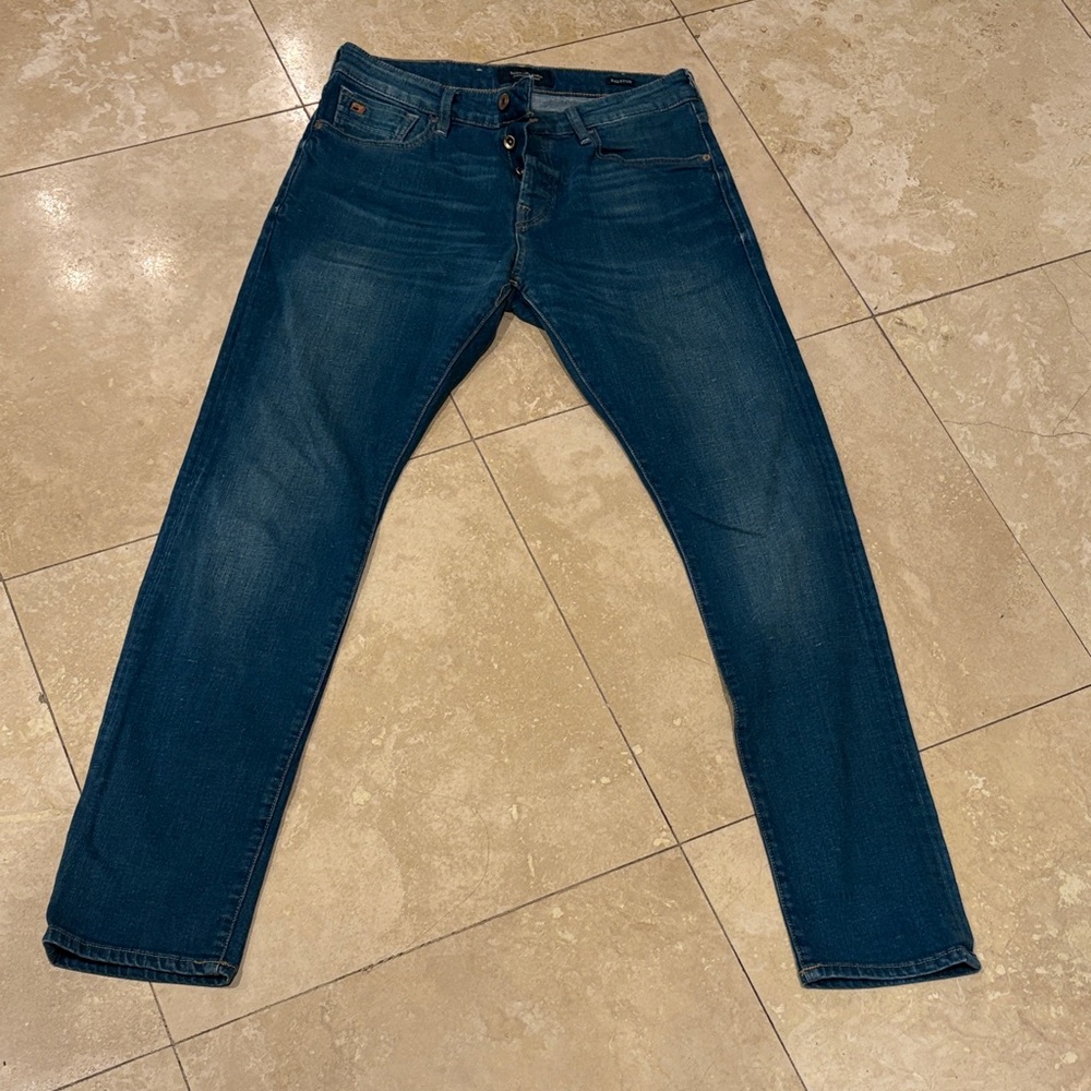 32/32 Men’s Scotch & Soda Dark Blue Straight Jeans